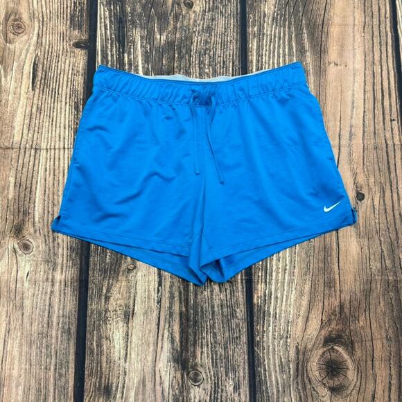 Nike Women's Dri-FIT Blue Athletic‎ Shorts Size Large Moisture-Wicking - Picture 1 of 4